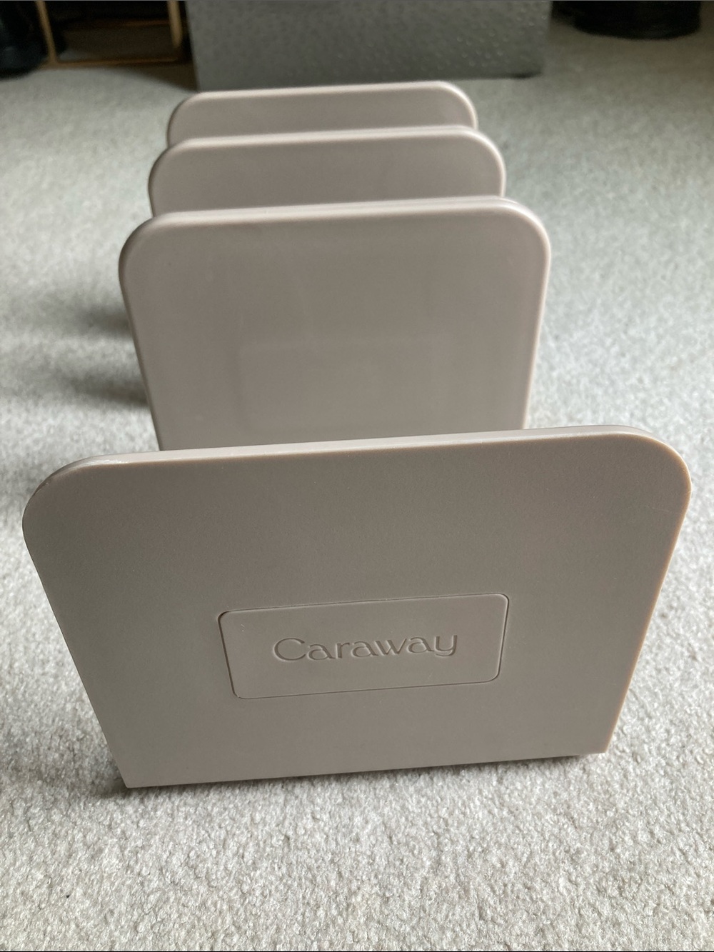 Caraway 3 piece magnetic pot pan lid organizer holder